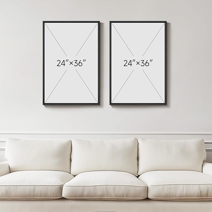 Large Framed Abstract Canvas Wall Art, 2 Piece Modern Prints Paintings Artwork