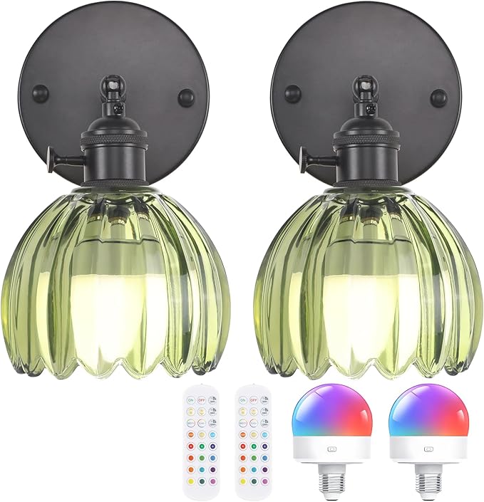 Shenmoyl Vintage Battery Operated Wall Sconce
