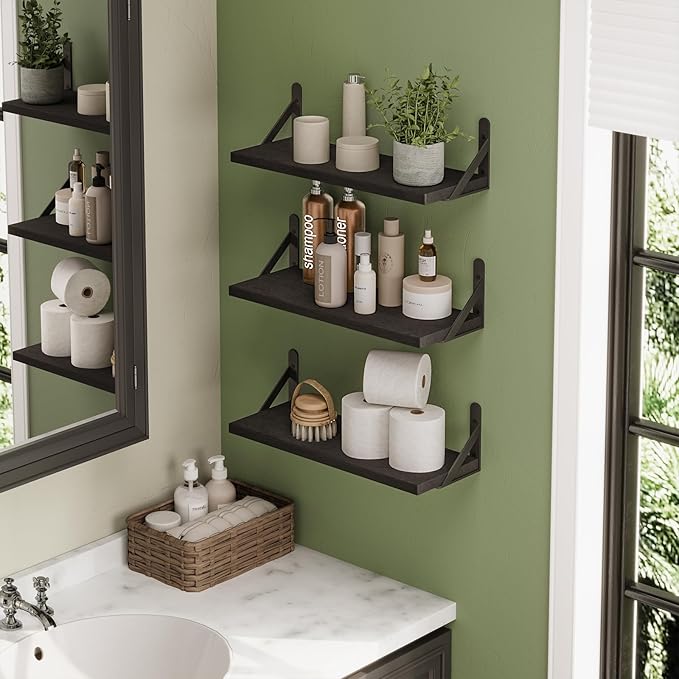 YGEOMER Wall Shelves for Bedroom, 16.5 Inch Floating Shelves for Wall, Shelves