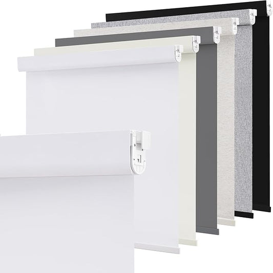SUNOFF No Drill Tools Cordless Blackout Roller Shades Blinds