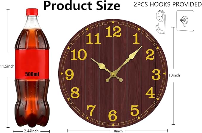Wall Clock, Modern Wall Clocks Battery Operated, Silent Non Ticking Clock