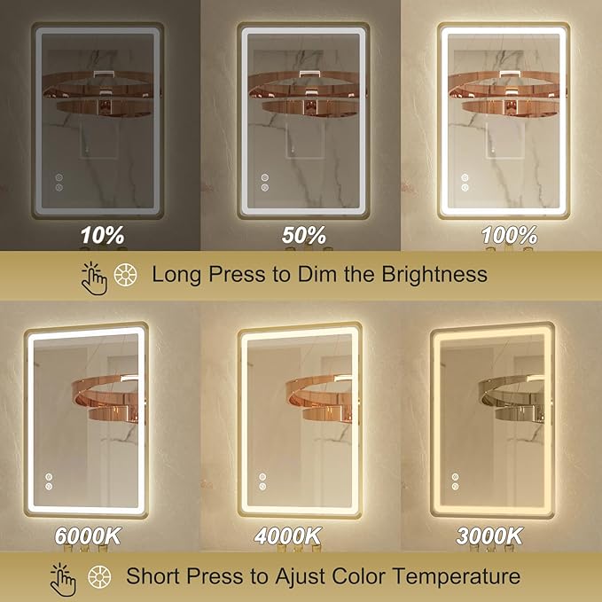 24x32 Inch LED Bathroom Mirror