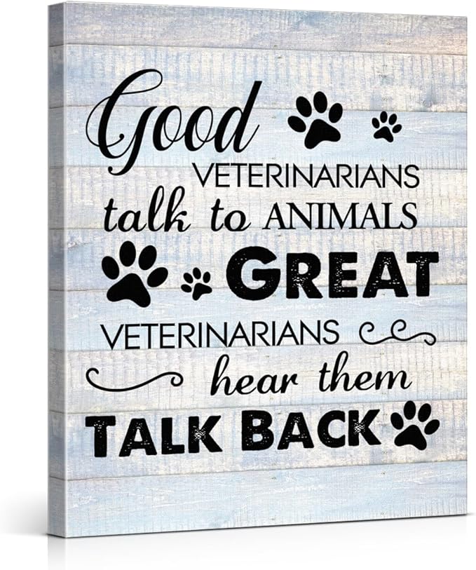Funny Veterinarian Gifts Farmhouse Dog Canvas Wall Art Decor Veterinary Vet Gift