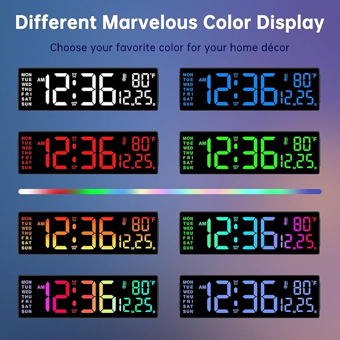 Soobest 14.2" Large Display Digital Wall Clock