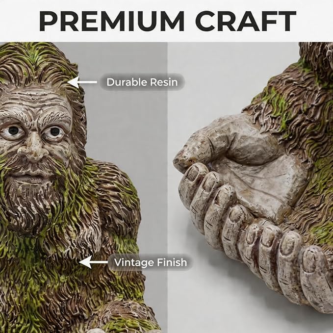 2026 New Extra Large Bigger Bigfoot Bird Feeder for Outdoors - Hand-Painted Garden Sculpture & Wild Bird Feeder, Large Capacity with Hidden Hook, Unique Gift for Bird Loverse