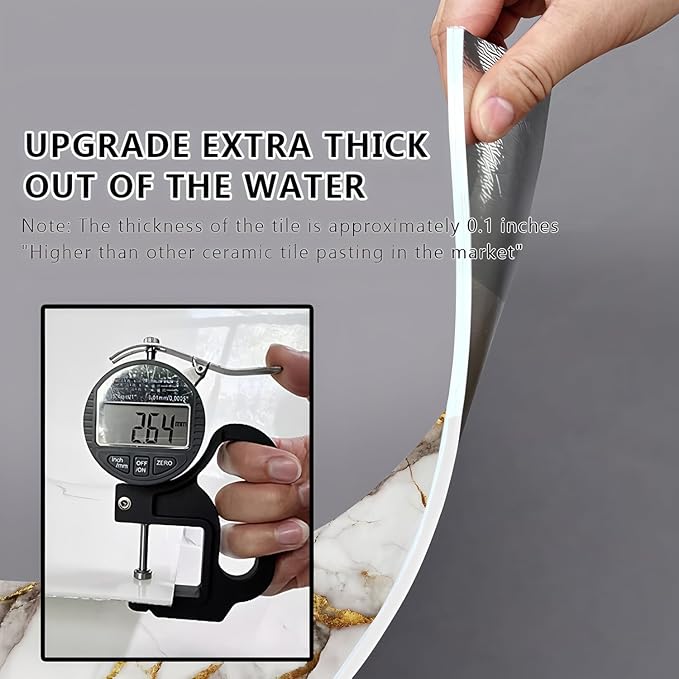 10pcs Peel and Stick Tile Shower Waterproof Marble Tiles Wall Panels,