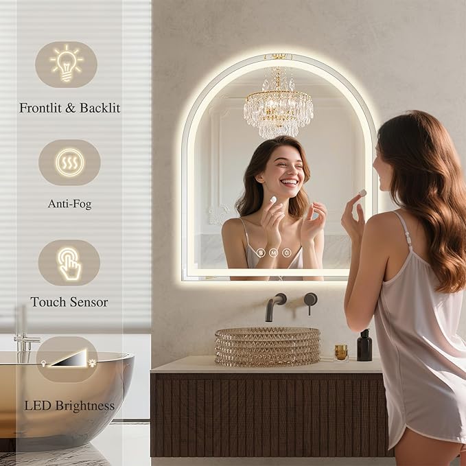 Arched LED Bathroom Mirrors