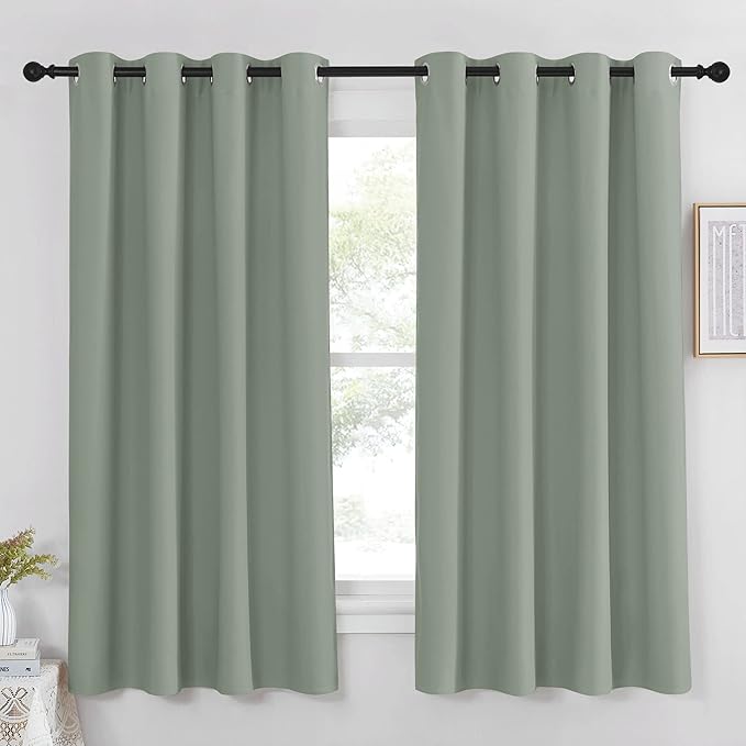 NICETOWN Blackout Sage Green Curtain & Drape
