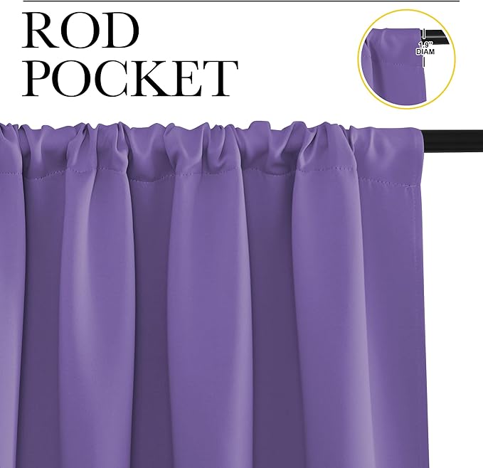NICETOWN RV Bunk Curtains, Lilac Purple, 2 Panels, W42 x L30 -Inch, Kitchen