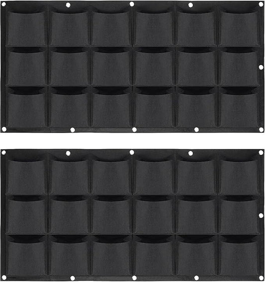ZOENHOU 2 Pack Total 36 Roomy Pockets Horizontal Garden Planter, Waterproof