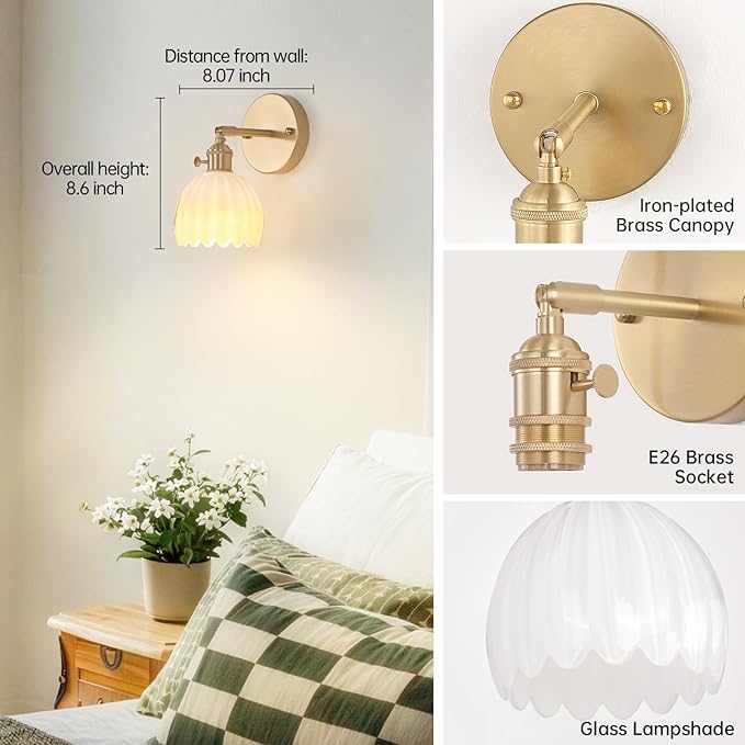 Shenmoyl Vintage Battery Operated Wall Sconce