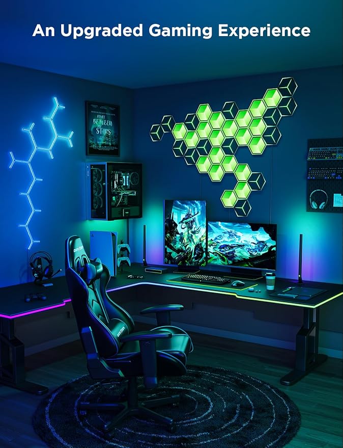 Govee Glide Hexagon Light Panels Ultra, RGBIC 3D Wall Lights