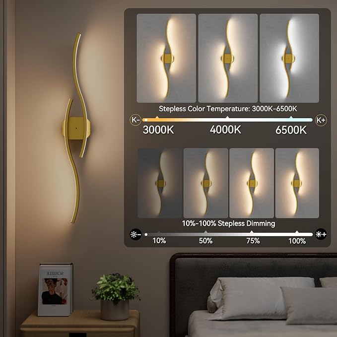 hunhun Battery Operated Wall Sconces Set of Two, Wireless Wall Sconce