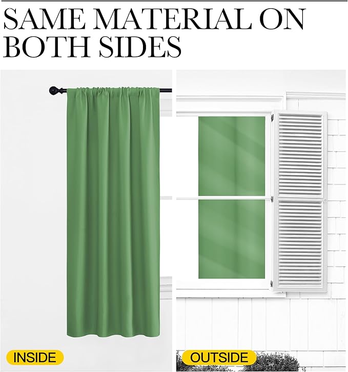 NICETOWN Blackout Curtains for Living Room, Froest Green, 2 Panels, 42 by 63