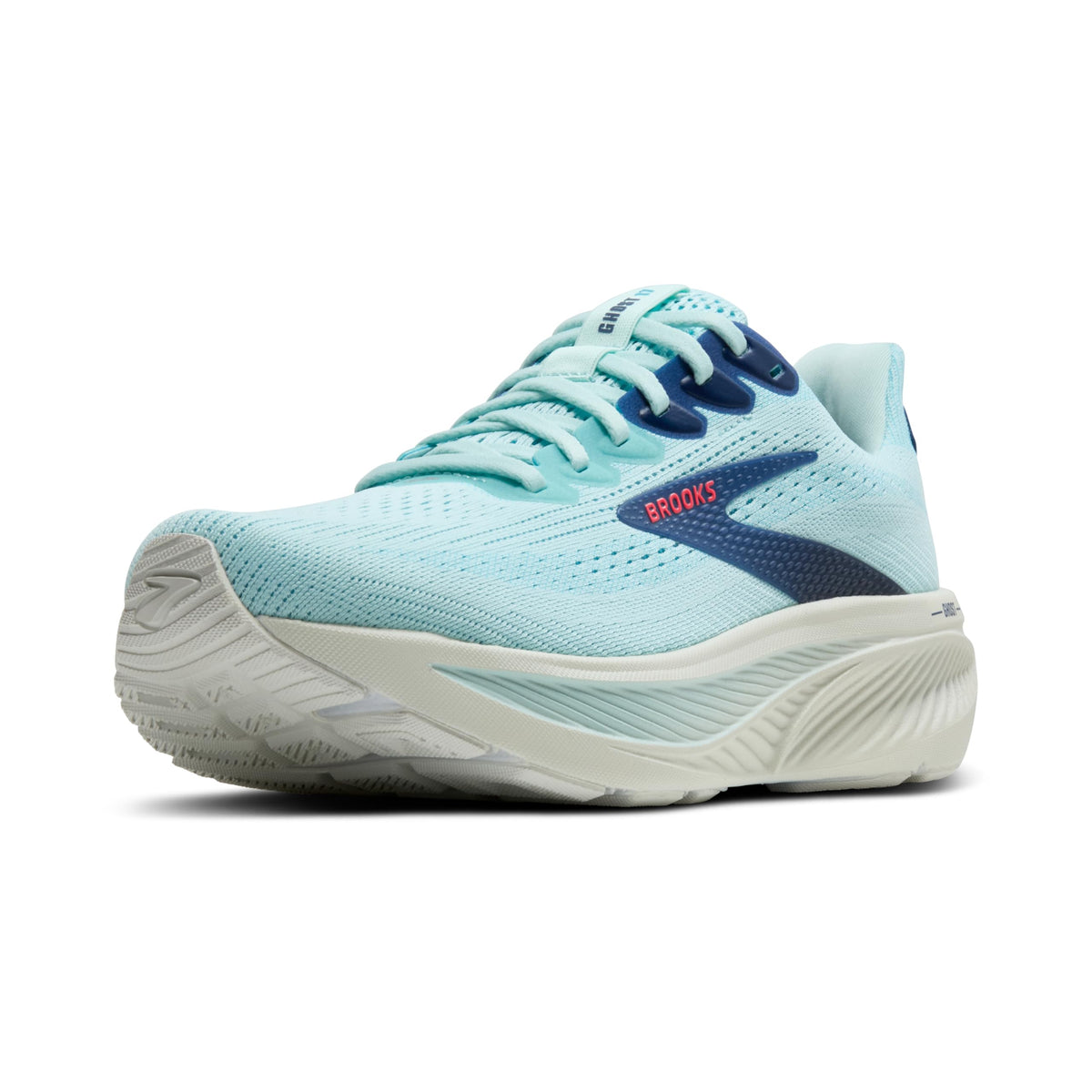 Brooks Womenâs Ghost 17 Neutral Running Shoe - Clearwater/Navy Peony - 9.5 Medium