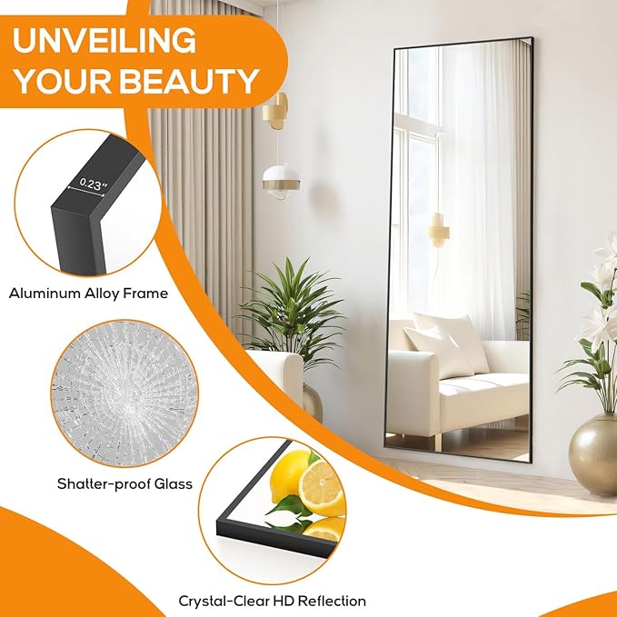 Mirror Full Length, Upgraded 21"x64" Body Wall Mirrors
