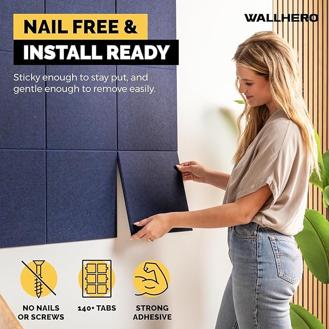 WALLHERO Large Cork Board Alternative | 15 Pack | Sizing Up to 59”x36”