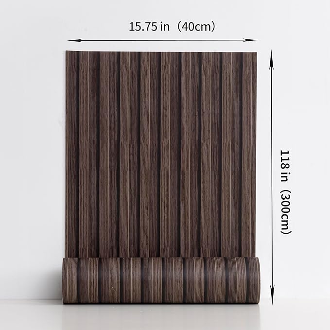Haimin Wood Grain Slat Wall Panels Peel and Stick Faux Wood Thick Wallpaper
