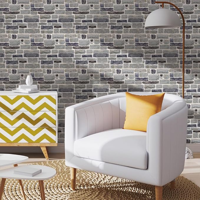 COMSTICKC 3D Faux Stone Wall Panel Peel and Stick Wall Tiles, Ultra-Light Thin