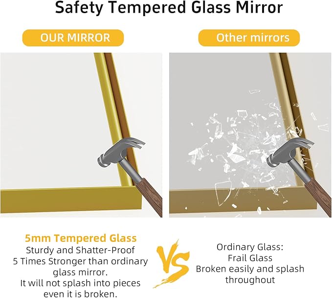 24”x36” Bathroom Vanity Mirror, Modern Wall Mirror