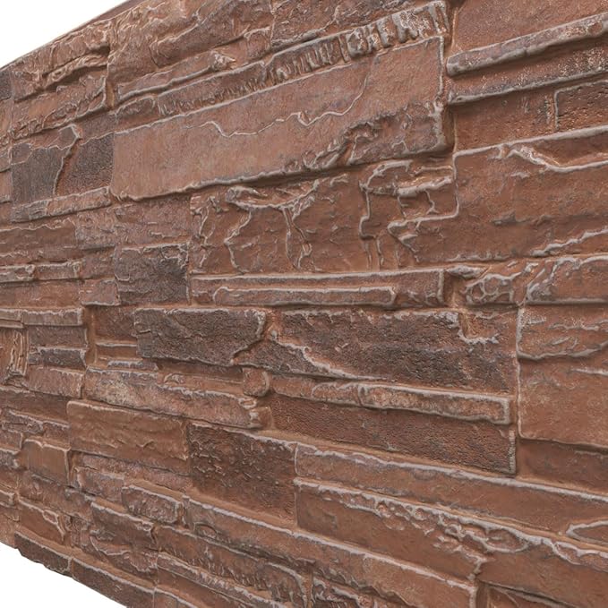 EverStone Cascade Faux Stone Panel, 48 5/8"W x 24 3/4"H x 1 1/4"D, York Town