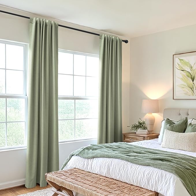 100% Blackout Shield Linen Blackout Curtains