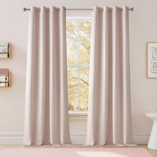 NICETOWN 100% Blackout Window Curtain Panels 84" Long, 2 Pieces, 52 inches Wide