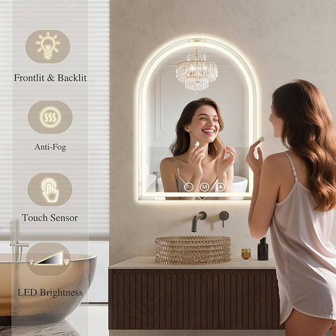 Arched LED Bathroom Mirrors