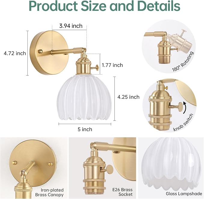 Shenmoyl Vintage Wall Sconces