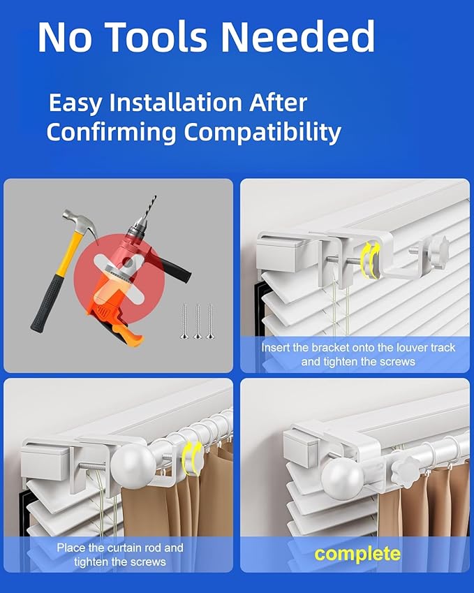 Over-Blinds Curtain Rod Brackets