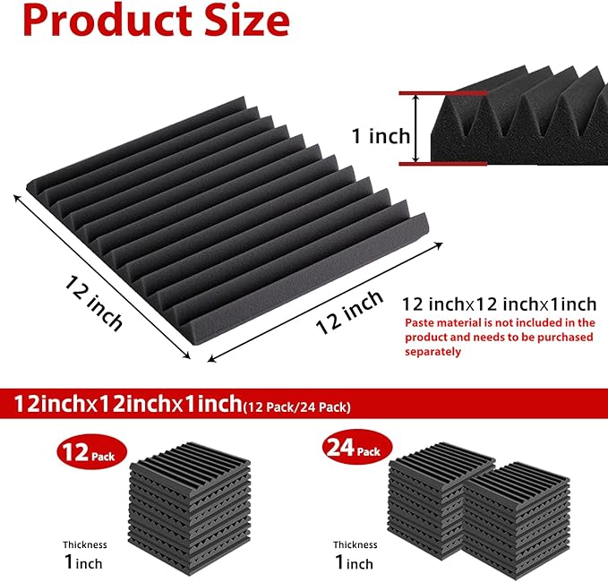 FONESO Acoustic Foam Panels, Sound Proof Foam Panels