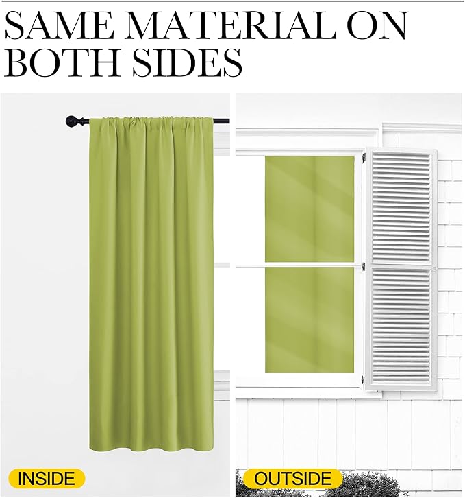 NICETOWN Green Blackout Draperies Curtains