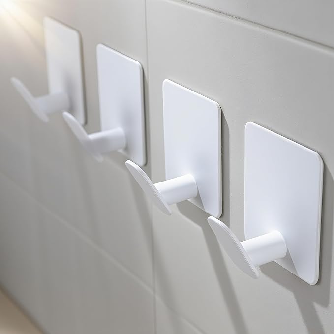 DELITON 4 Pack Adhesive Towel Hooks