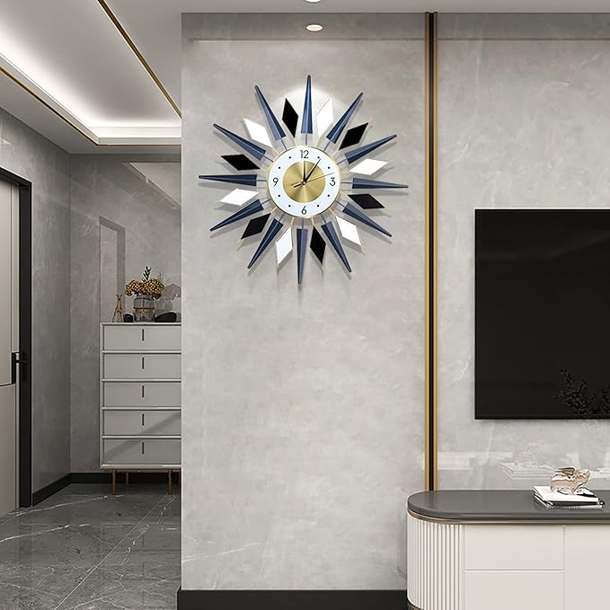 Large Metal DecorativeSilent Non-Ticking Modern Big Wall Clocks