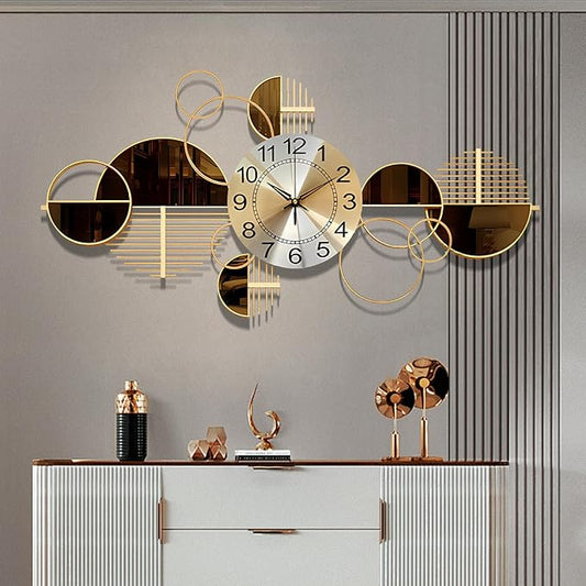 Metal Wall Clock Decorative 3D Metal Wall Art Clock