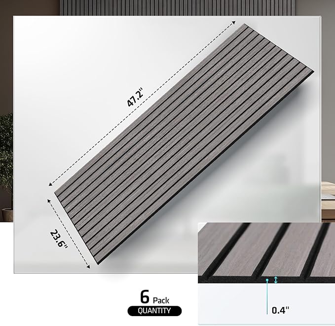 6 Pack Acoustic Wall Panels, 47.2" X 23.6" Sound Absorbing Panels, Decorative