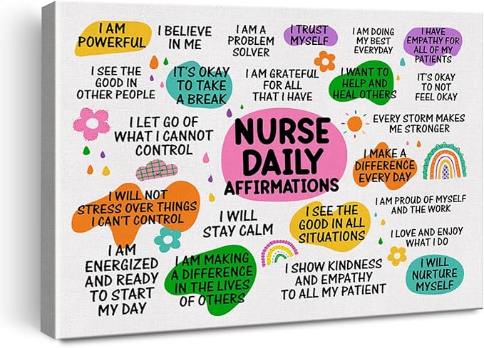 Hijie Inspirational Nurse Office Poster Canvas Wall Art