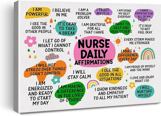 Hijie Inspirational Nurse Office Poster Canvas Wall Art