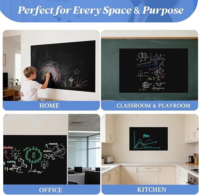Magnetic Chalkboard Contact Paper Adhesive 39.37" x 78.74", Magnetic Chalkboards