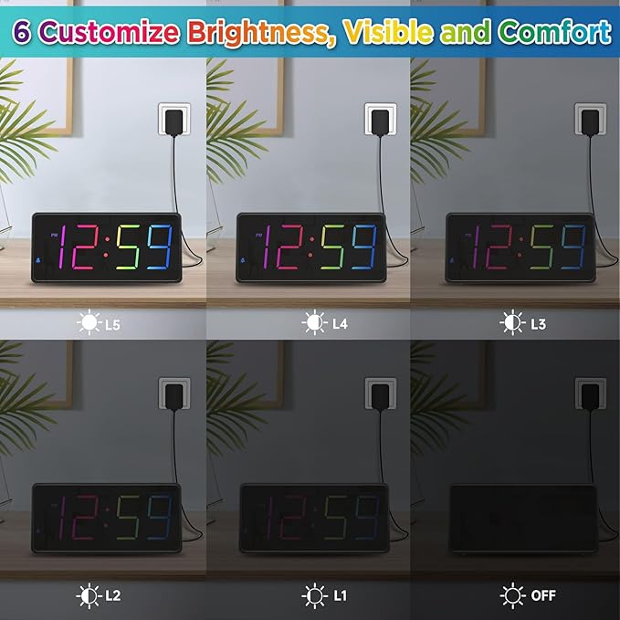 Peakeep Digital Alarm Clock for Bedroom Bedside, Extra Loud for Heavy Sleepers