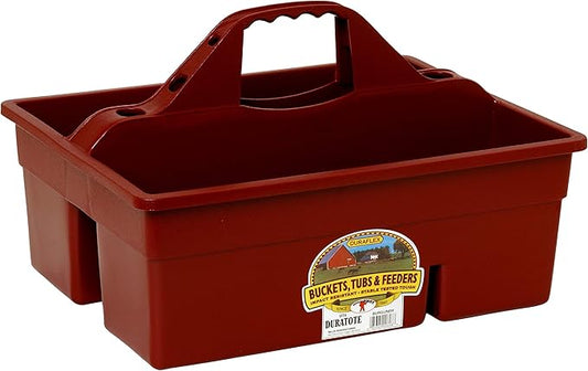 Little GiantÂ® Plastic DuraTote | Horse Grooming DuraTote | Durable Tote Box Organizer with Easy Grip Handle | Extra Thick Sidewalls | Burgundy