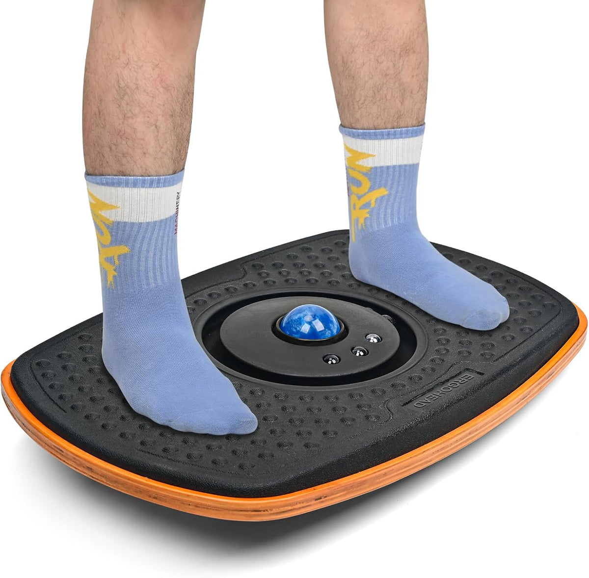 Skiennix Standing Desk Anti-Fatigue Mat - 360ÃÂ° Rotating Wooden Wobble Board for Home & Office