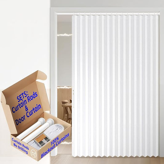 AJAZZ Blackout Accordion Doorway Curtain Set