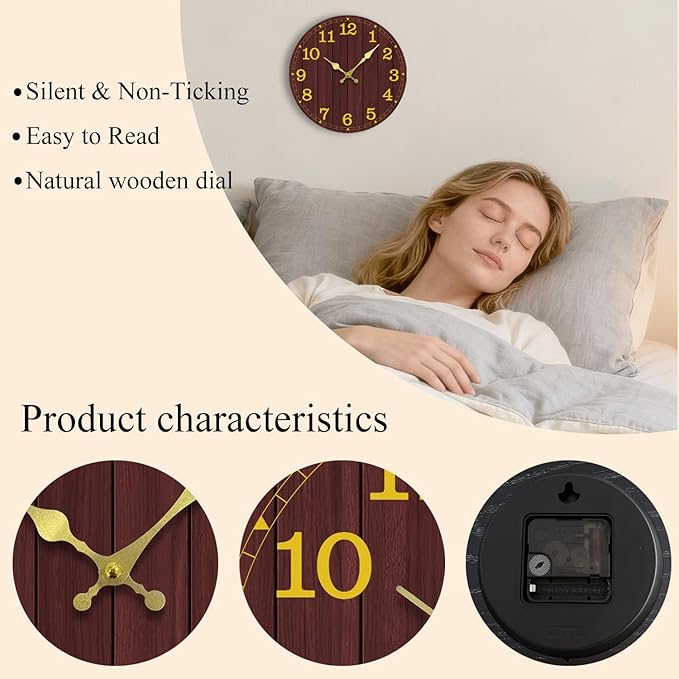 Wall Clock, Modern Wall Clocks Battery Operated, Silent Non Ticking Clock