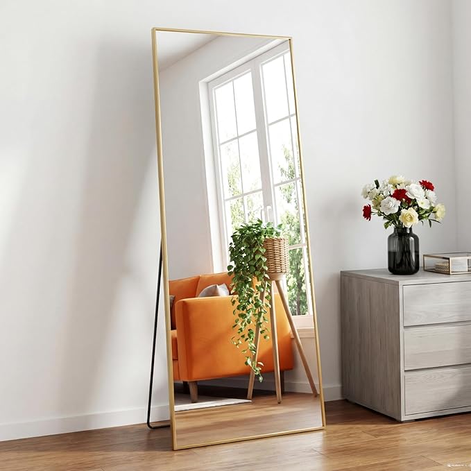 Sweetcrispy 56"x21" Full Length Mirror, Leaning or Standing Full Body Mirror