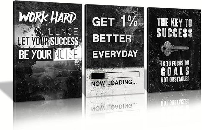 KAWAHONE Motivational Success Canvas Wall Art