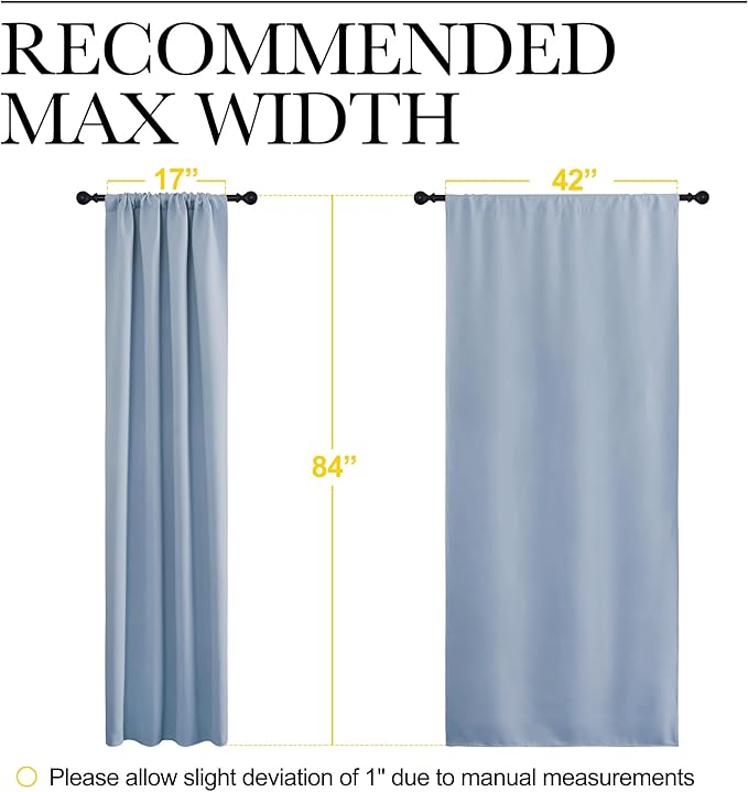 NICETOWN Blackout Curtains for Living Curtains, Vintage Blue, 1 Pair, 34-inch W