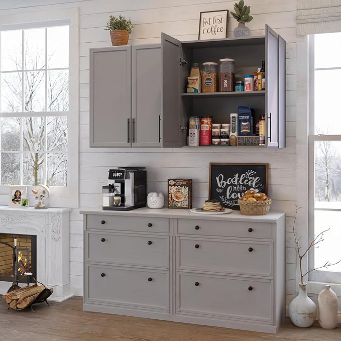 FIMELLO 30" Laundry Room Cabinets Wall Mounted, Wall Cabinets
