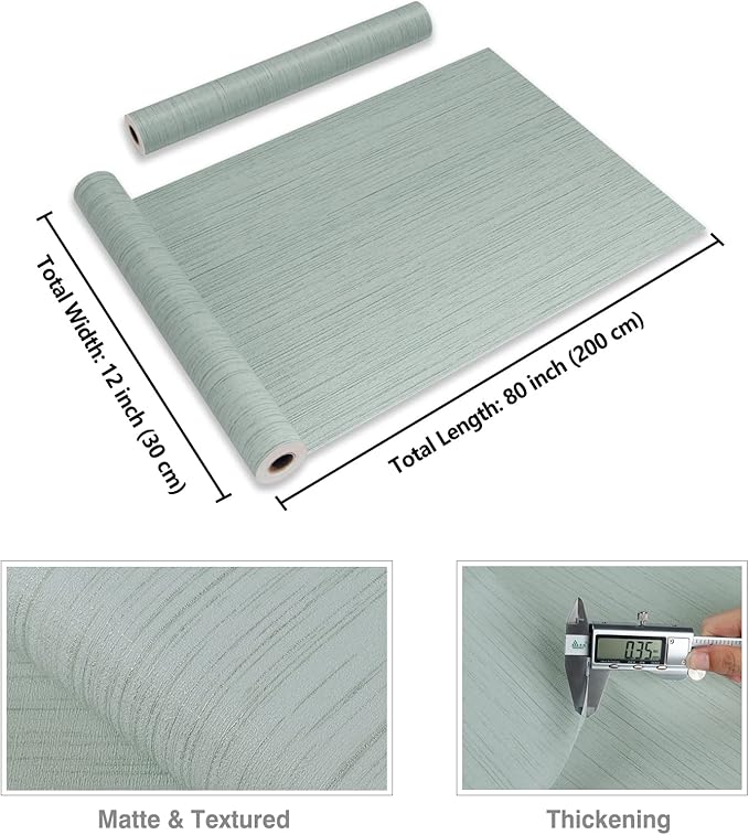 CRE8TIVE Mint Green Grasscloth Wallpaper Removable Textured Wallpaper Stick and