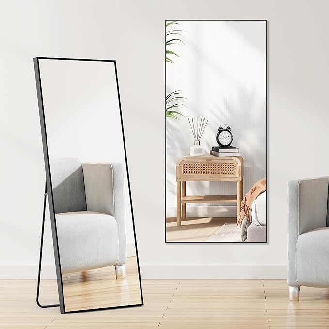 Sweetcrispy 64"x21" Full Length Mirror, Leaning or Standing Full Body Mirror